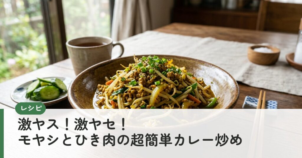 激ヤス！激ヤセ！モヤシとひき肉の超簡単カレー炒め
