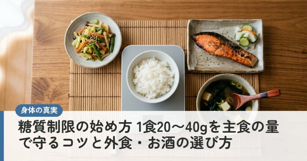 糖質制限の始め方 1食20〜40gを主食の量で守るコツと外食・お酒の選び方